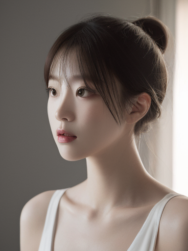 深山中的女子修行：一幅静心的画卷